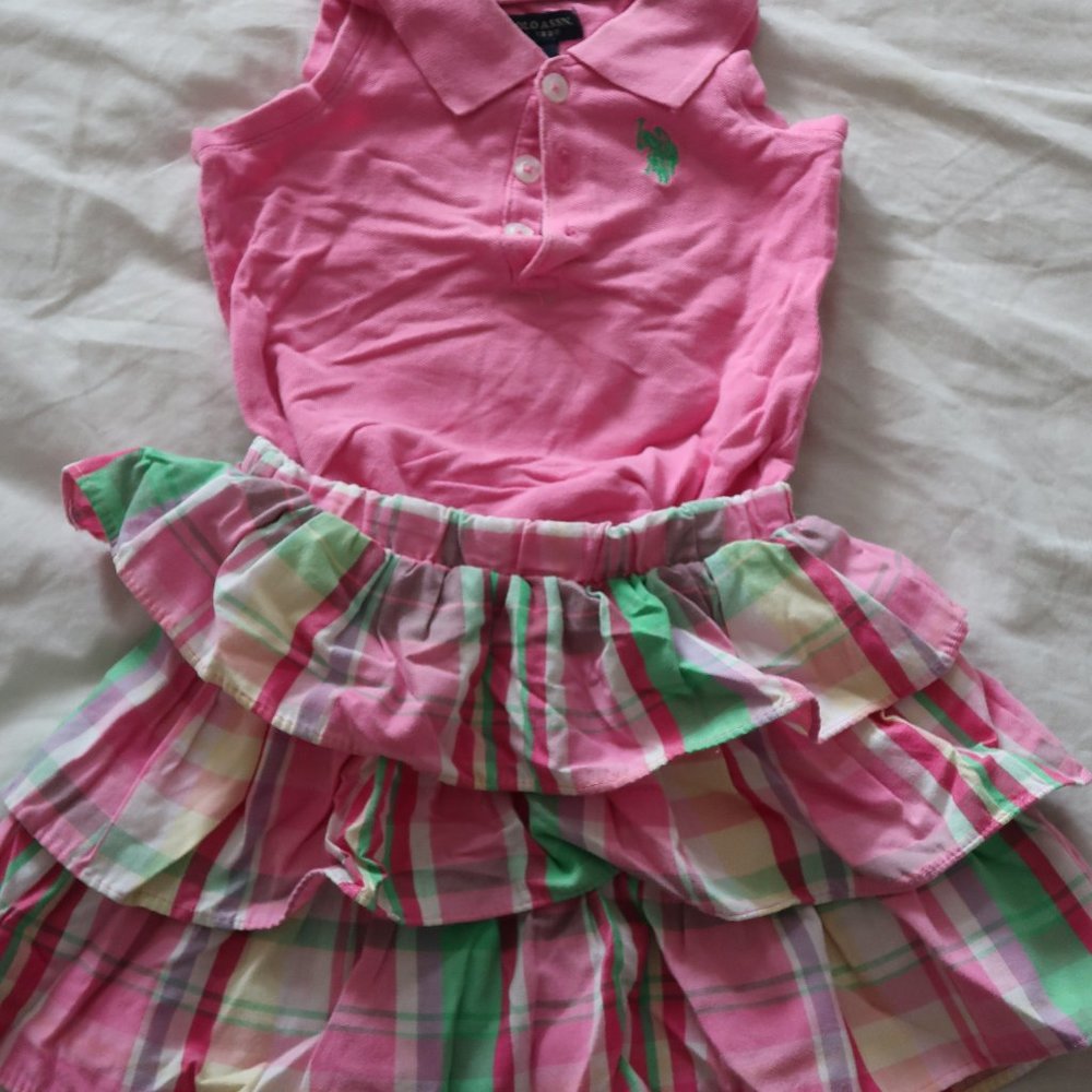 u.s .polo assn. 2t pink skirt and top